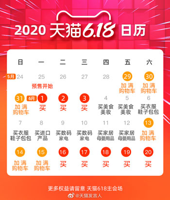 2020天猫618超级红包0点开抢:最高618元,每日3次
