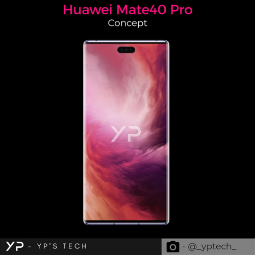 华为Mate40 Pro最新渲染图曝光：双孔瀑布屏有戏再度惊艳