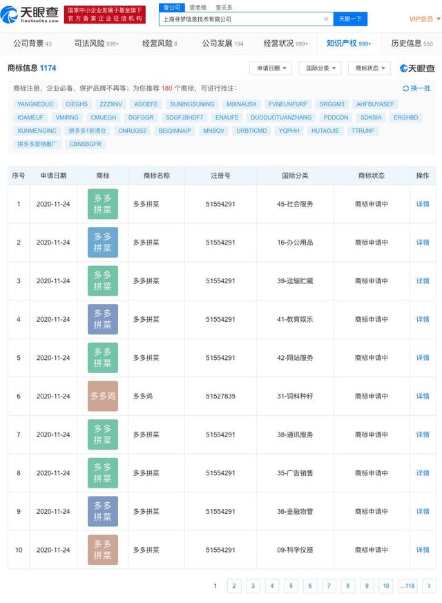 拼多多申请 “多多拼菜”“多多鸡”“多多果园”等商标
