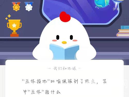 “五体投地”比喻佩服到了极点，其中“五体”指什么