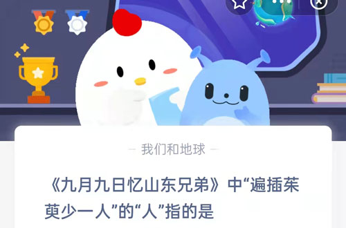 九月九日忆山东兄弟中遍插茱萸少一人的人指的是