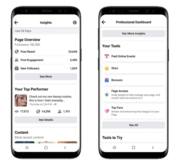 Facebook推出专业模式的个人资料，增长观众