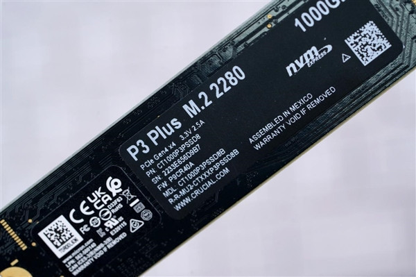 速度达5000MB/s！英睿达P3 Plus 1TB SSD图片来了！鉴赏一下