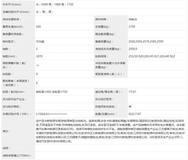 新款蔚来 ES8 的申报信息公布：将于 12 月 24 日发布