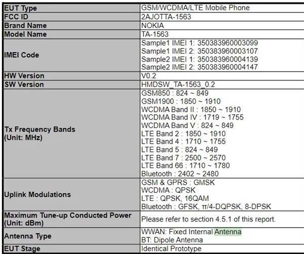 消息称：诺基亚型号“TA-1563”功能手机通过FCC 认证：
