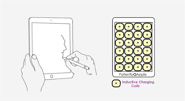 苹果获得 iPad 专利：排列 24 个磁性电圈，可给 Apple Pencil 手写笔充电