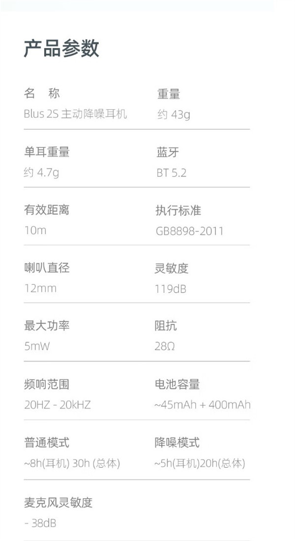 魅蓝 Blus 2S 主动降噪耳机 “皓雪”版本配色即将上市