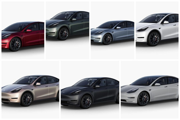 特斯拉在美国市场为 Model 3 / Y 提供 7 款改色车衣