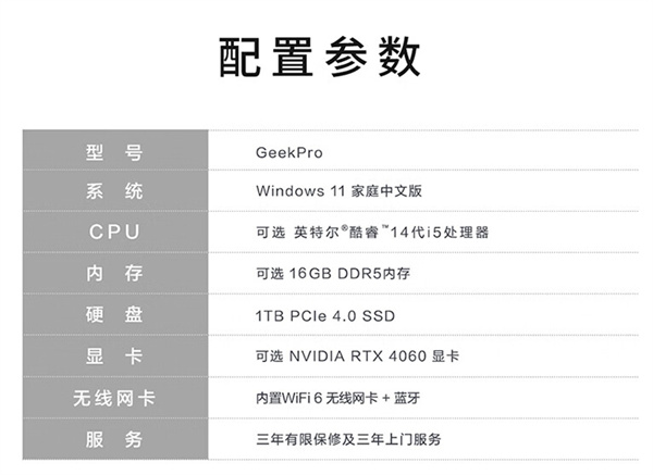 联想推出 GeekPro 设计师游戏台式电脑主机
