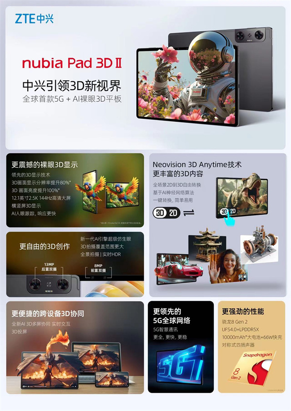 中兴  nubia Pad 3D II 平板发布