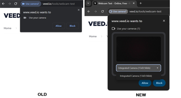 Chrome 123 浏览器新增摄像头和麦克风预览功能