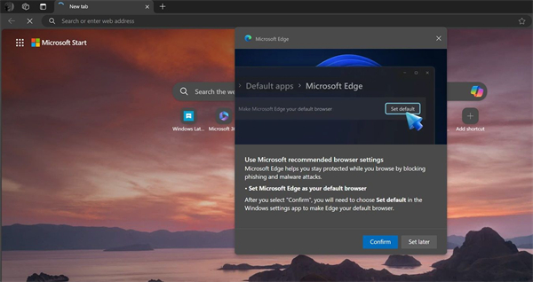 微软弹窗力邀 Win11 用户设置为 Edge 默认浏览器