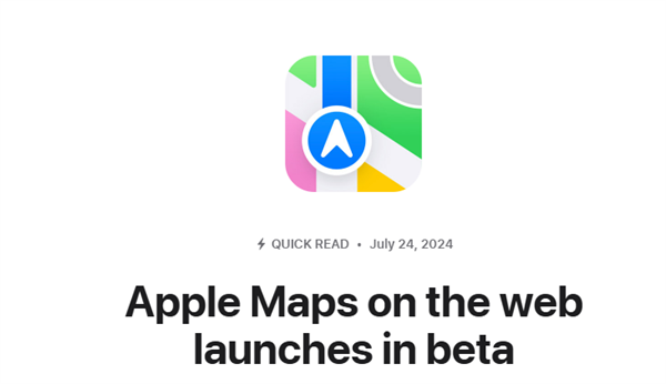 苹果推出 Apple Maps 网页版地图