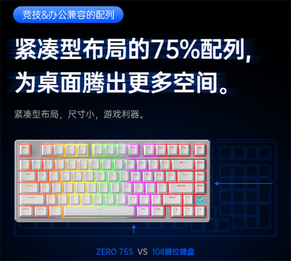 迈从 ZERO 75S 电竞磁轴键盘发布,首发 499 元