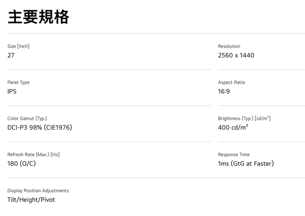 LG 发布“27GR84Q”27英寸显示器：2K 240Hz，售价 2399 元