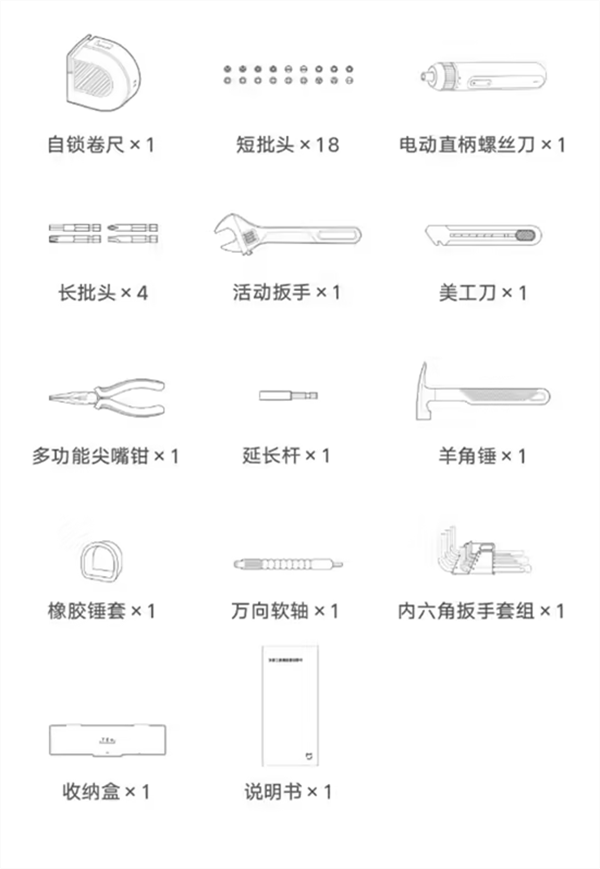 小米推米家工具箱，螺丝刀/扳手/羊角锤等多功能合一，众筹 269 元