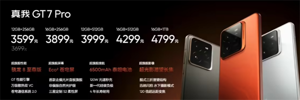 ‌realme 真我 GT7 Pro 手机发布：骁龙 8 至尊版，首发价 3599 元起‌