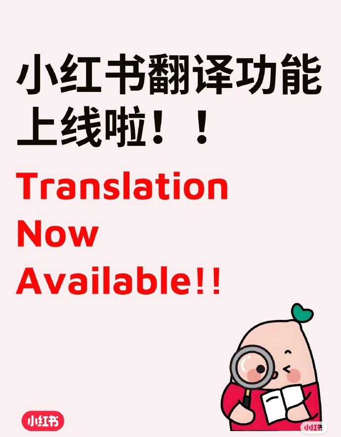 小红书上线一键翻译功能，8.69.3版本以上可体验